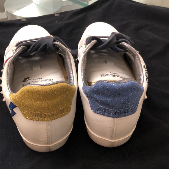 Zadig and Voltaire white tattoo sneakers with studs. Worn just once! Like new! - Picture 2 of 4